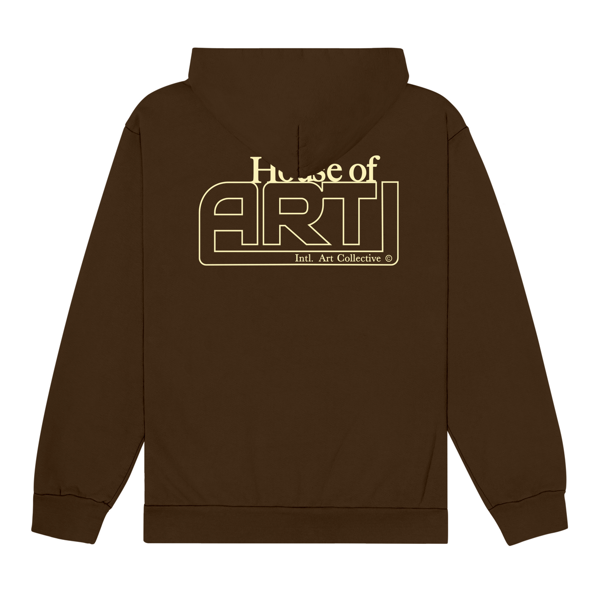 パーカー POP ART Hoodie brown over print Bagouve Artwear - House of Art Hoodie Brown, Boxy Fit, Unisex