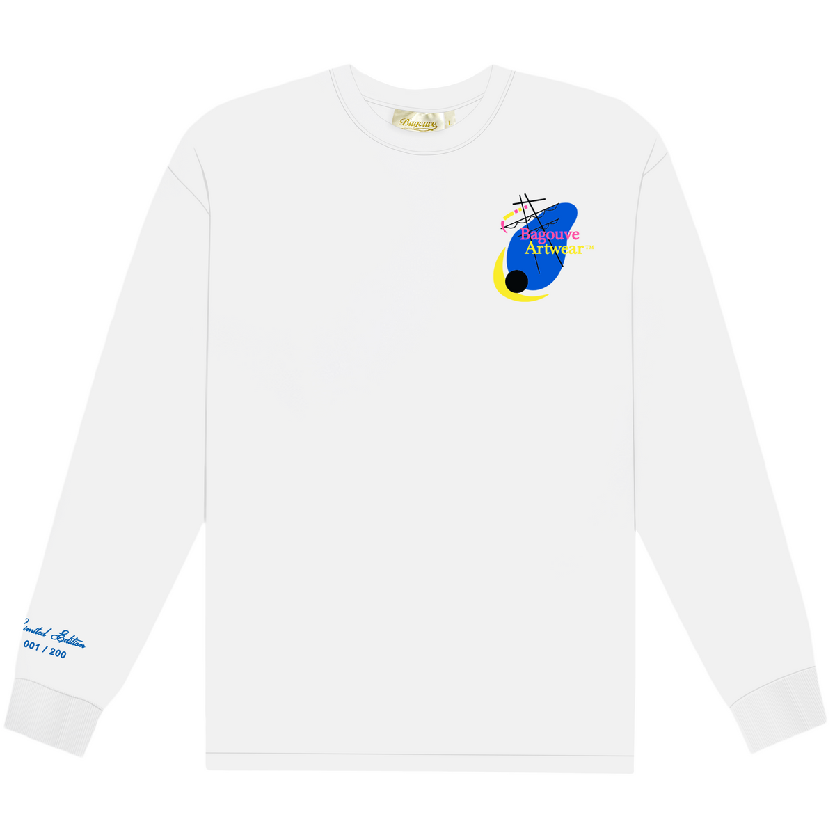 Bagouve Artwear - Kandinsky Longsleeve T-Shirt White, Unisex Bagouve Artwear - Kandinsky Longsleeve T-Shirt White, Unisex