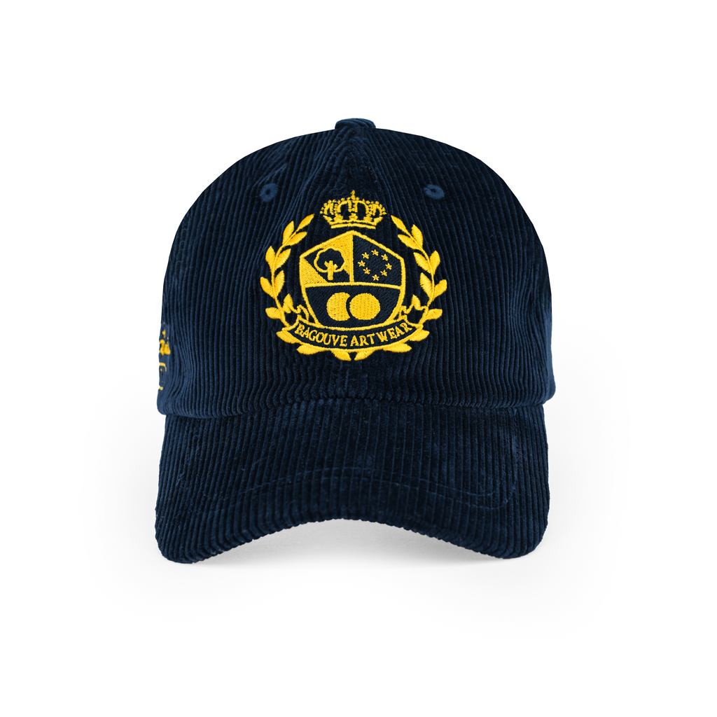 CREST CORDUROY HAT NAVY