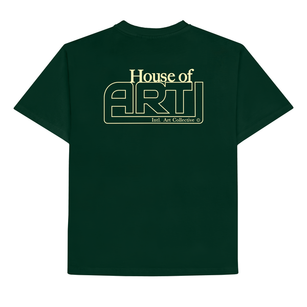 Bagouve Artwear - House of Art T-Shirt Green, Boxy Fit, Unisex