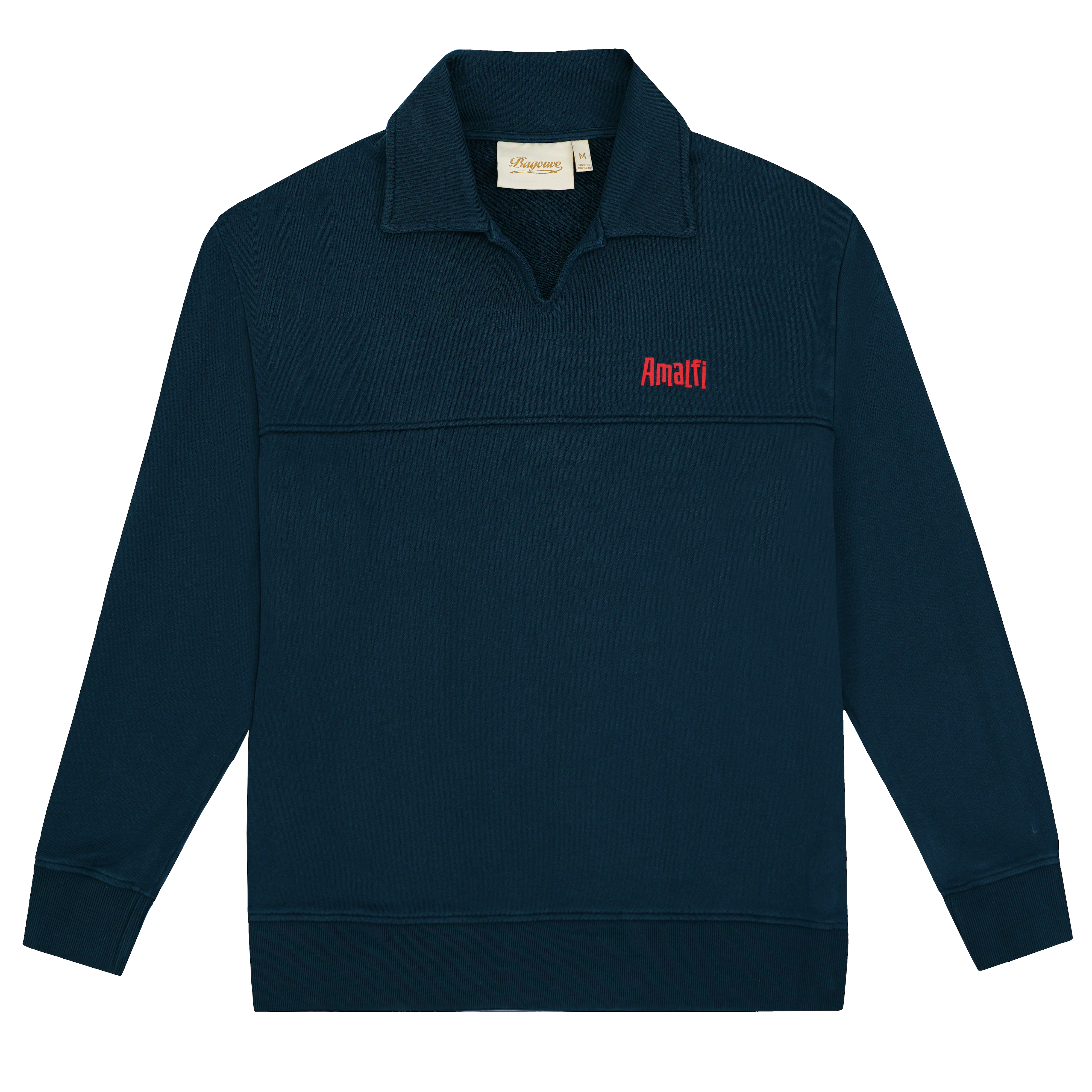 Bagouve Artwear - Amalfi Polo Sweatshirt, Navy, Unisex – BAGOUVE Bagouve Artwear - Amalfi Polo Sweatshirt, Navy, Unisex – BAGOUVE