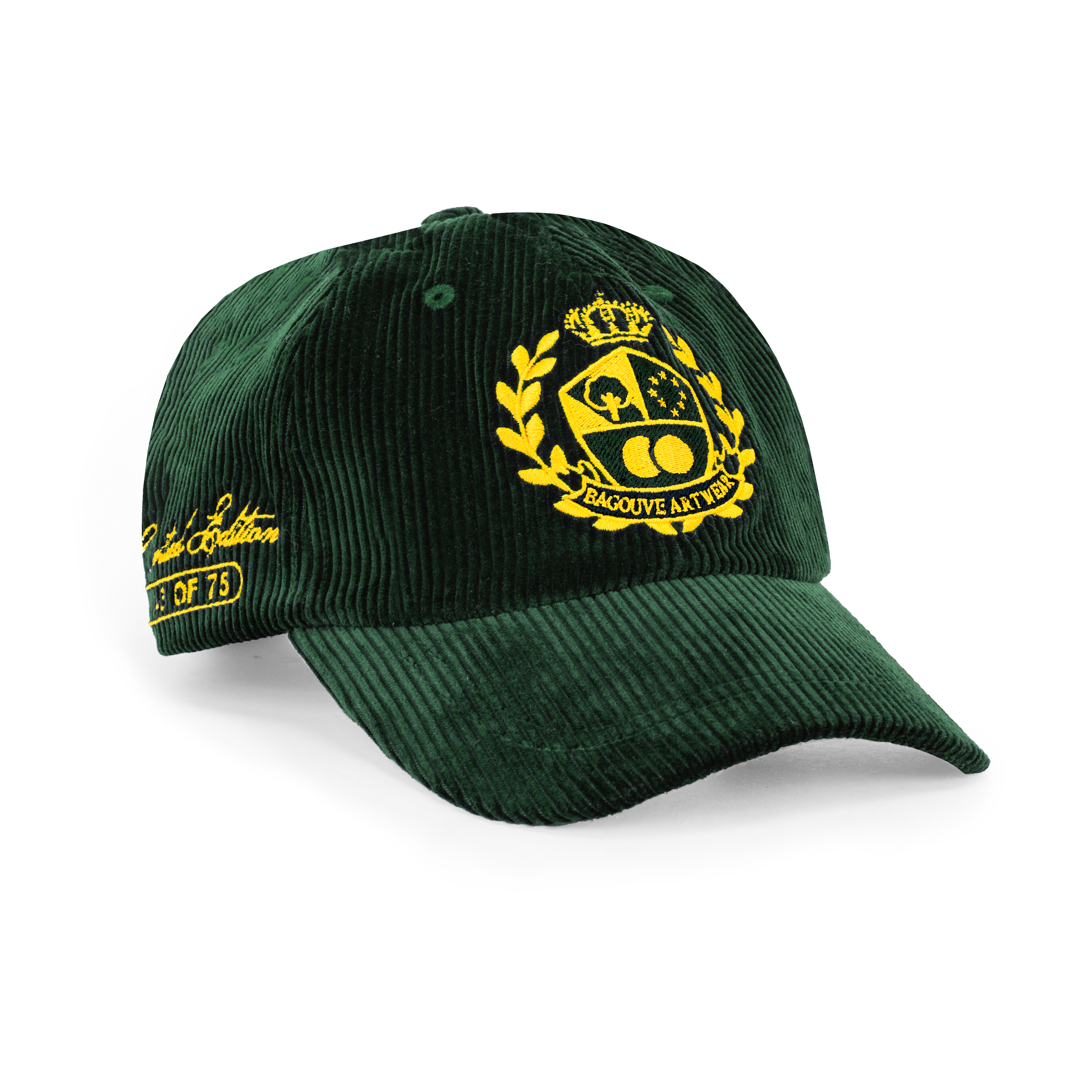 Bagouve Artwear - Crest Corduroy Hat Green, Unisex, Cotton Bagouve Artwear - Crest Corduroy Hat Green, Unisex, Cotton