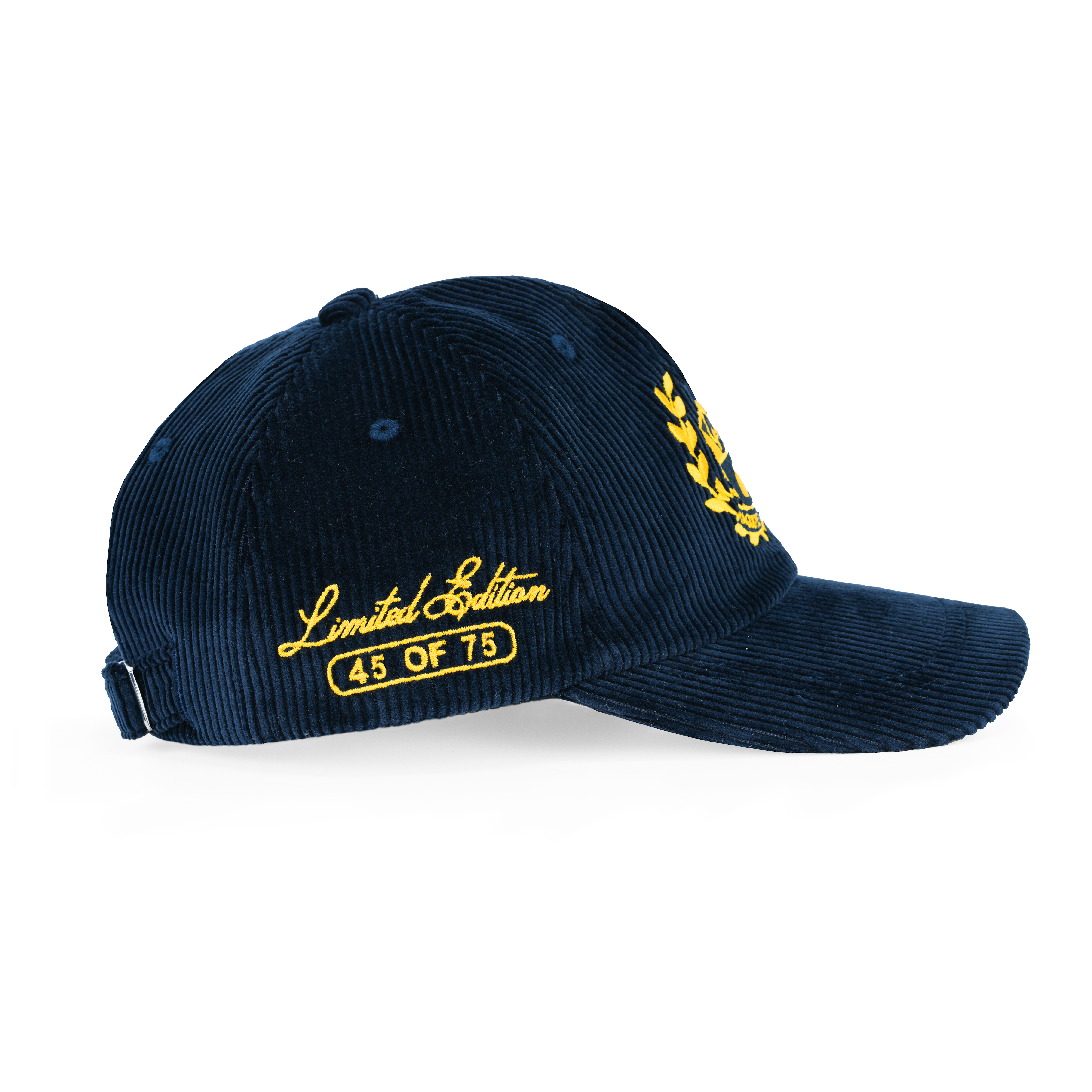 CREST CORDUROY HAT NAVY