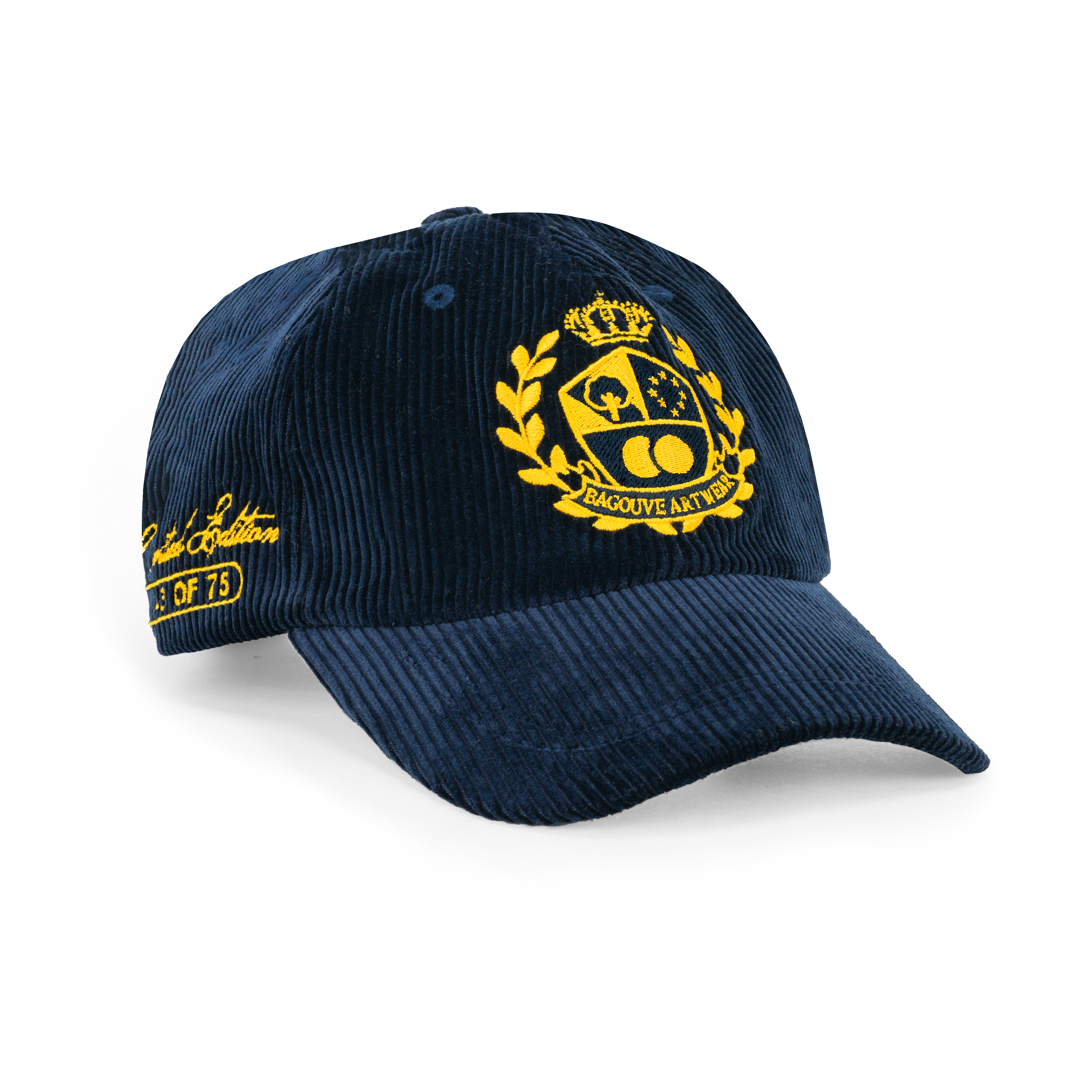 CREST CORDUROY HAT NAVY
