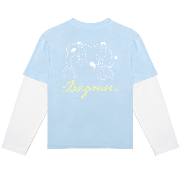 DANCE DOUBLE SLEEVE T-SHIRT LIGHT BLUE