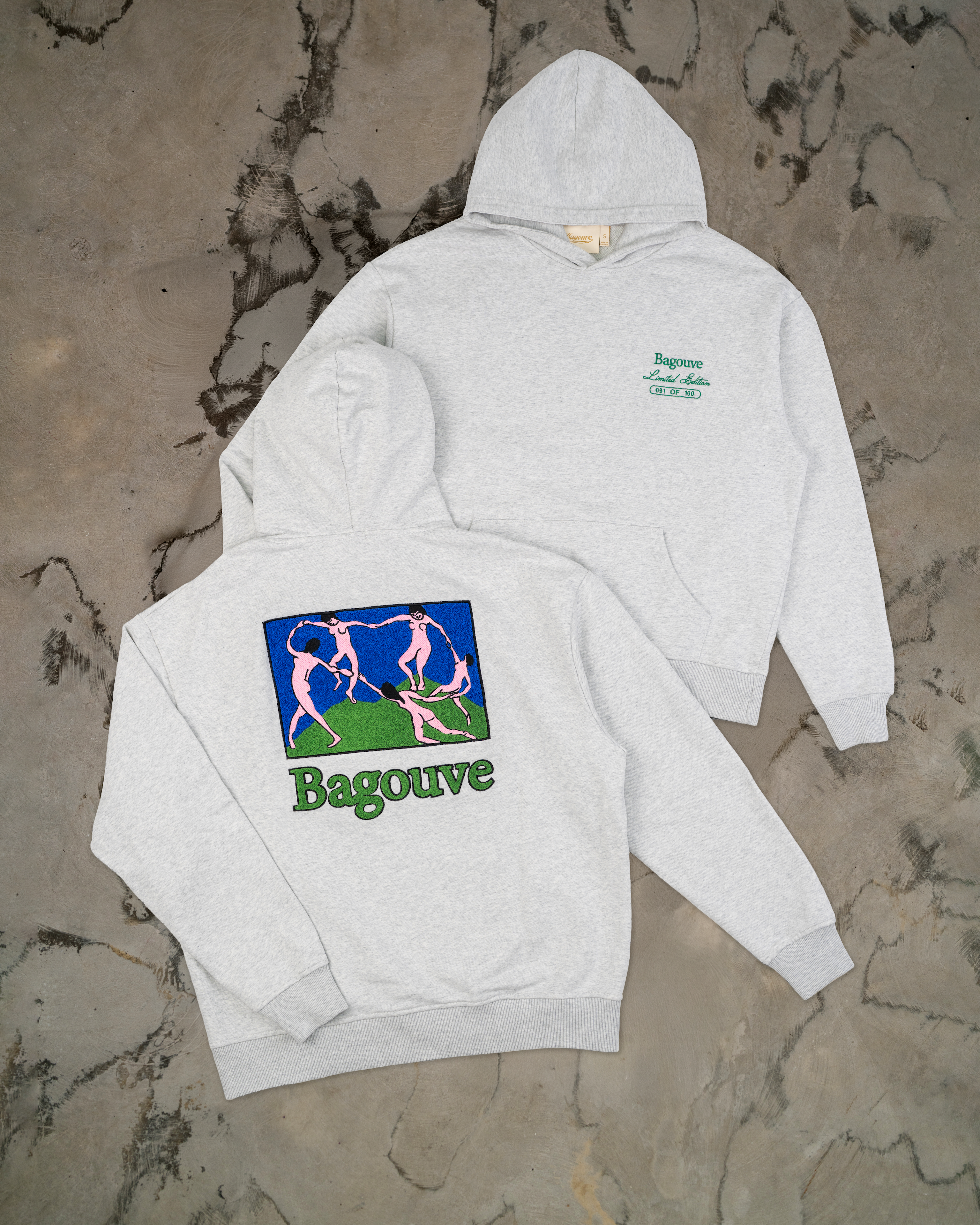 Bagouve Artwear - Dance Hoodie Grey, Boxy Fit, Unisex. – BAGOUVE