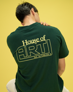 Bagouve Artwear - House of Art T-Shirt Green, Boxy Fit, Unisex