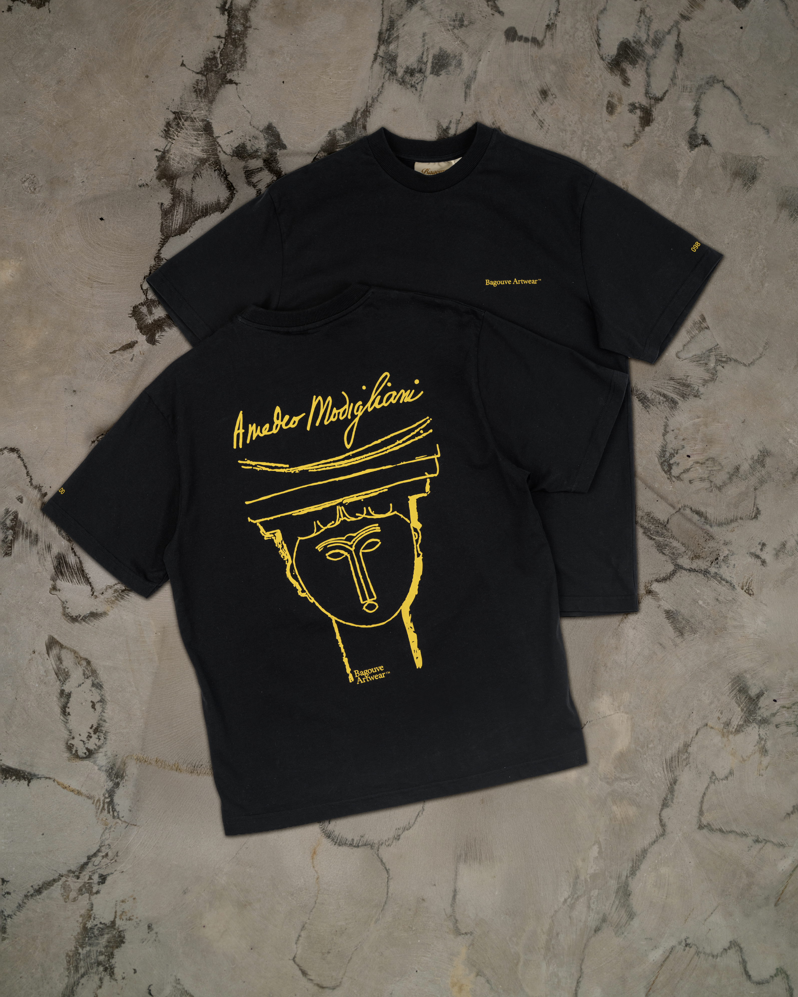 Bagouve Artwear - Modigliani T-Shirt Black, Regular Fit, Unisex 