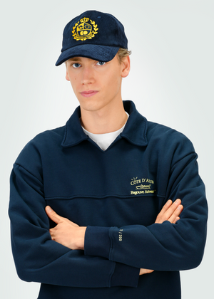 CREST CORDUROY HAT NAVY