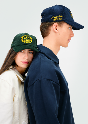CREST CORDUROY HAT NAVY