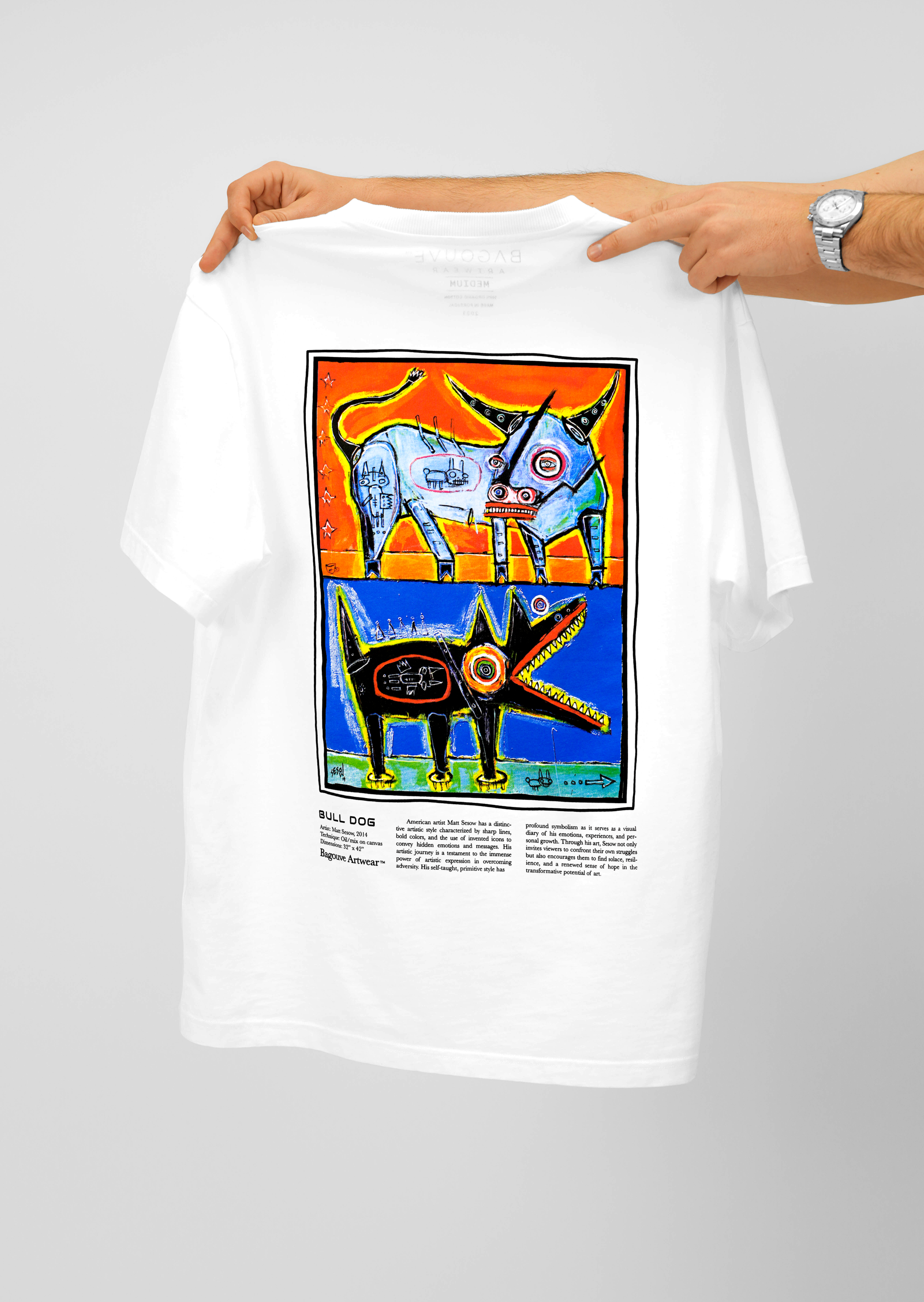 WONTON BAD ASS BULLDOG CLUB human t-shirt in white and blue – Wonton Collection WONTON BAD ASS BULLDOG CLUB human t-shirt in white and blue – Wonton Collection