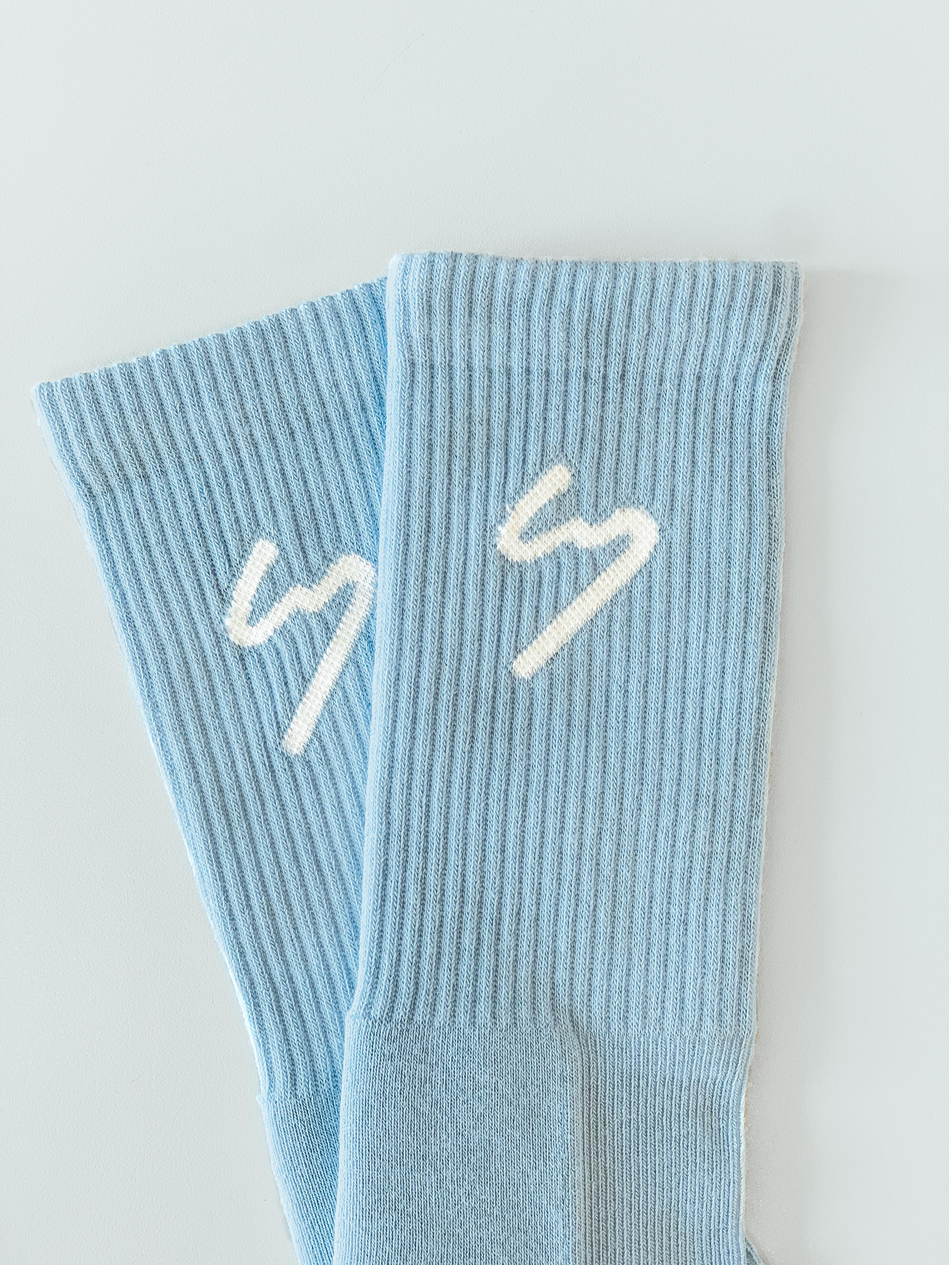 SIGNATURE LOGO SOCKS LIGHT BLUE