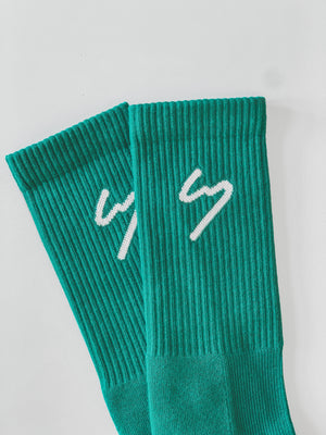 SIGNATURE LOGO SOCKS EMERALD GREEN